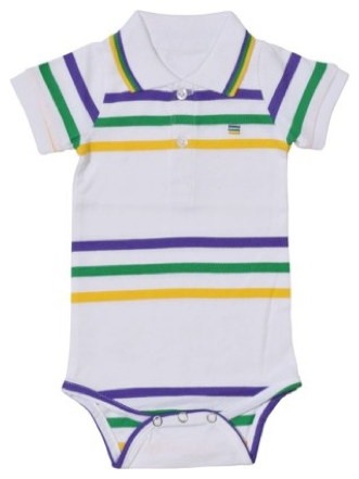 Mardi Gras Infant Thin Striped Romper - Poree's Embroidery