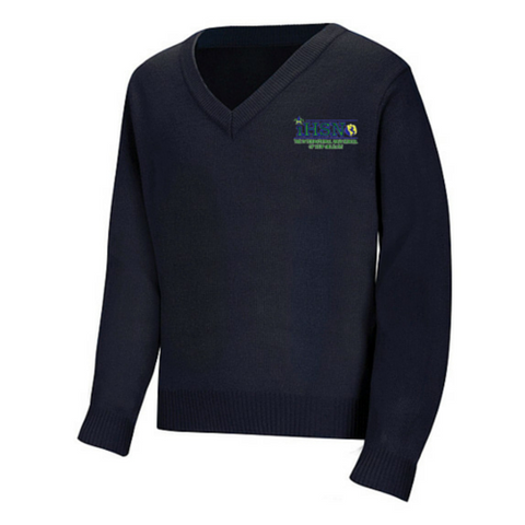 International High School of New Orleans V-Neck Sweater - Poree's Embroidery