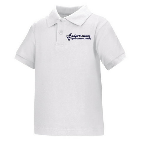 Edgar P. Harney Elementary School Polo Shirt (White) - Poree's Embroidery