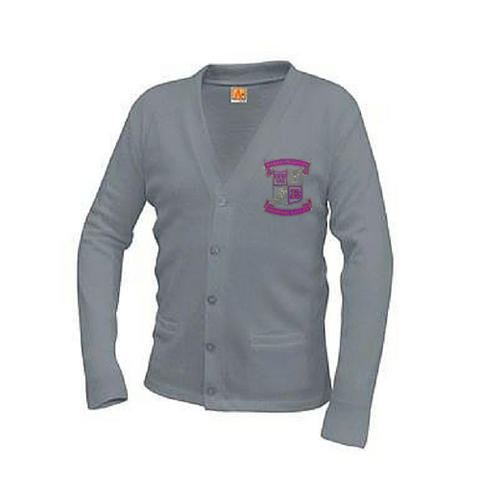 Warren Easton Grey Cardigan Sweater - Poree's Embroidery