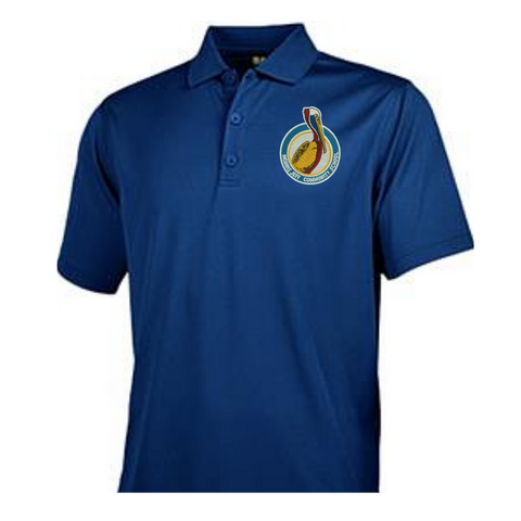 Morris Jeff Community School Adult Polyester Polo (Navy Blue) - Poree's Embroidery