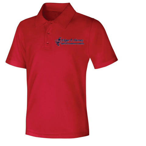 Edgar P. Harney Elementary School Polo Shirt (Red) - Poree's Embroidery