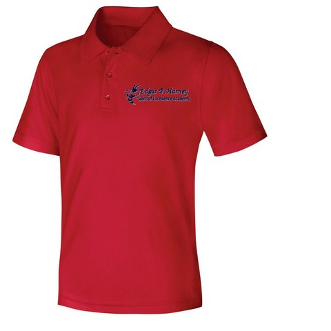 Edgar P. Harney Elementary School Polo Shirt Red Poree s
