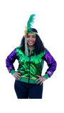 Mardi Gras Sequin Bomber Jacket - By Poree's Embroidery