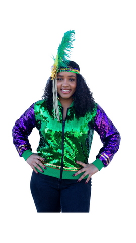 Rainbow sequin 2025 bomber jacket
