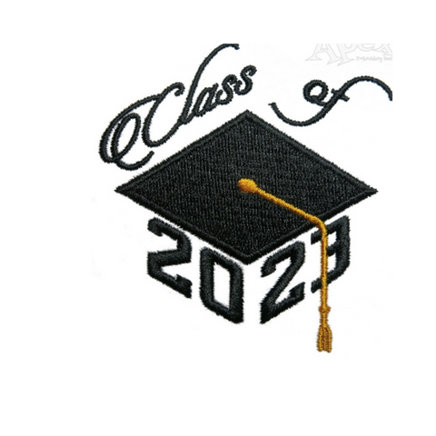 Class of 2023 Grad Embroidered Logo - By Poree's Embroidery