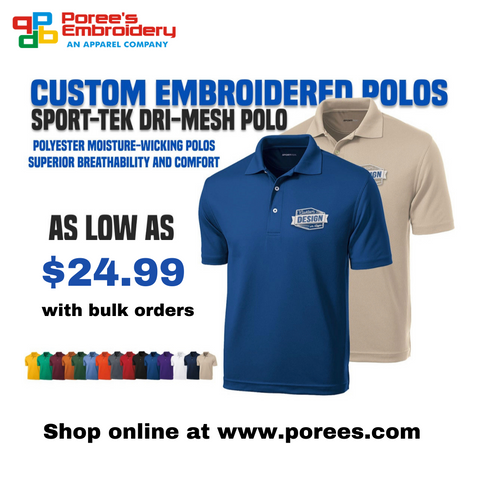Custom Embroidered Polo Shirts, Moisture Wicking
