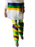 Mardi Gras Chevron Furry Leg Warmers (Adults or Kids) - Poree's Embroidery