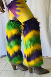 Mardi Gras Chevron Furry Leg Warmers (Adults or Kids) - Poree's Embroidery