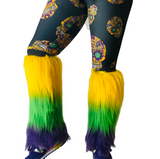 Mardi Gras Furry Leg Warmers (Adults or Kids) - Poree's Embroidery