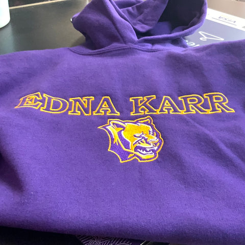 KARR purple hooded sweatshirt - Poree's Embroidery