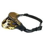 Black and Gold Sequined Fanny Pack - Poree's Embroidery