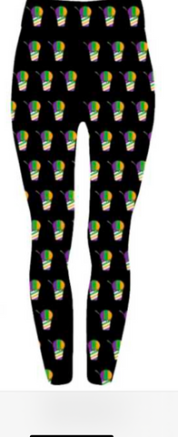 Mardi Gras Lips Leggings - Poree's Embroidery