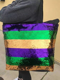 Mardi Gras Sequin Shoulder Tote Bag - Poree's Embroidery