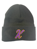 Edna Karr (K) Beanie in Black - By Poree's Embroidery