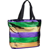 Mardi Gras Sequin Shoulder Tote Bag - Poree's Embroidery