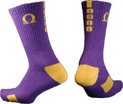 Omega Psi Phi Men's Crew Socks - Poree's Embroidery