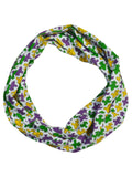 Mardi Gras Fleur De Lis Infinity Scarf - Poree's Embroidery