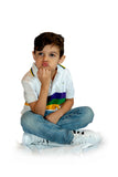 Mardi Gras Kids Short Sleeve Polo Shirt (Available in Black or White) - Poree's Embroidery