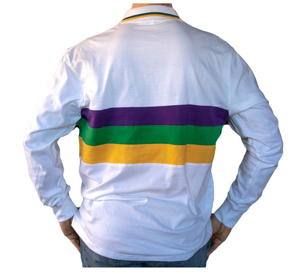 mardi gras long sleeve polo