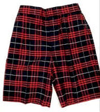 Girls Navy/Red Plaid #37 Shorts - Poree's Embroidery