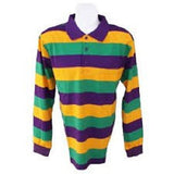 Mardi Gras Long Sleeve Polo Shirt - Poree's Embroidery