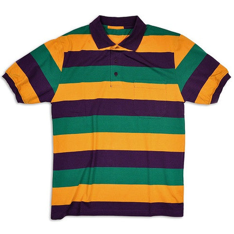Mardi Gras Short Sleeve Polo Shirt - Poree's Embroidery