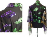 Mardi Gras Sequin Masked Scarf - Poree's Embroidery